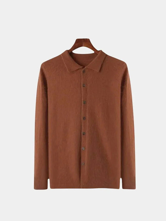 100% Cashmere Polo Cardigan
