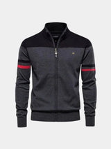 Cardigan Sweater Zipper Standing Collar Knitwear
