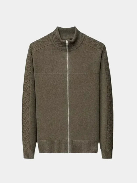 Cashmere Zip Sweater Knit Turtleneck