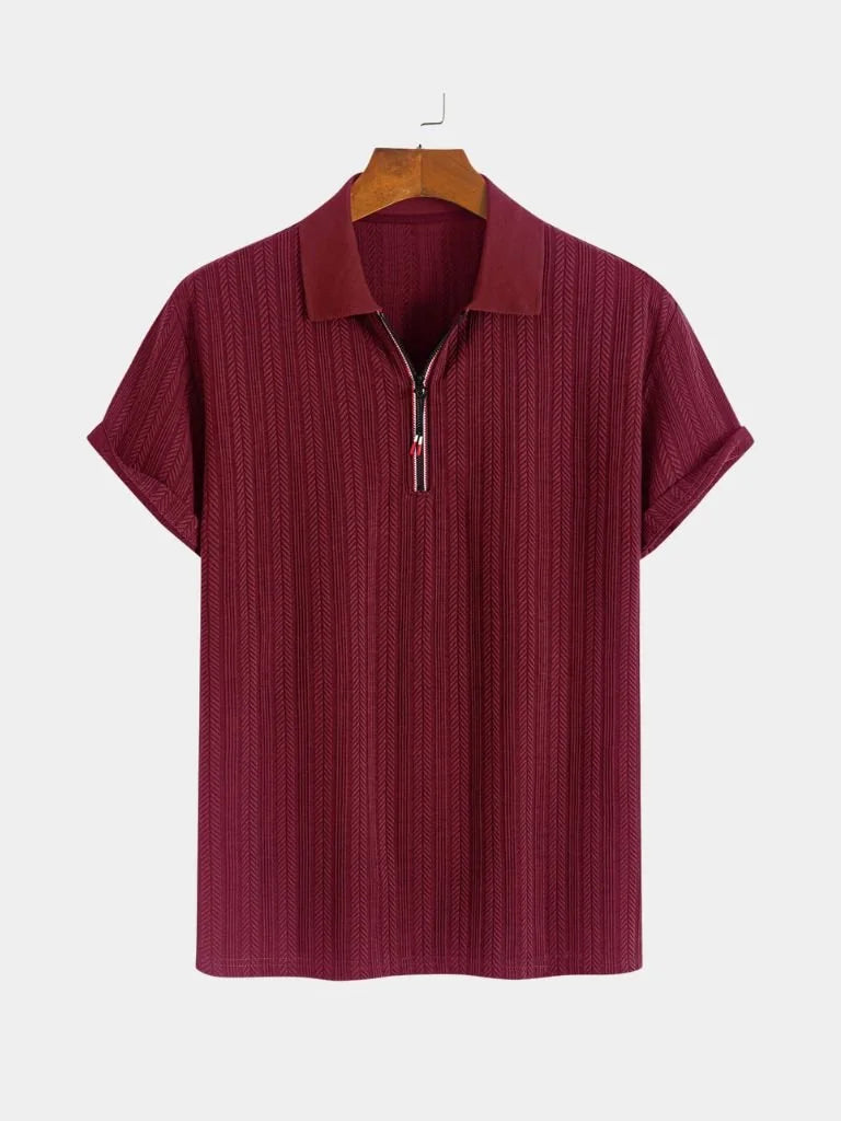 Cavalière Textured Quarter Zip Polo