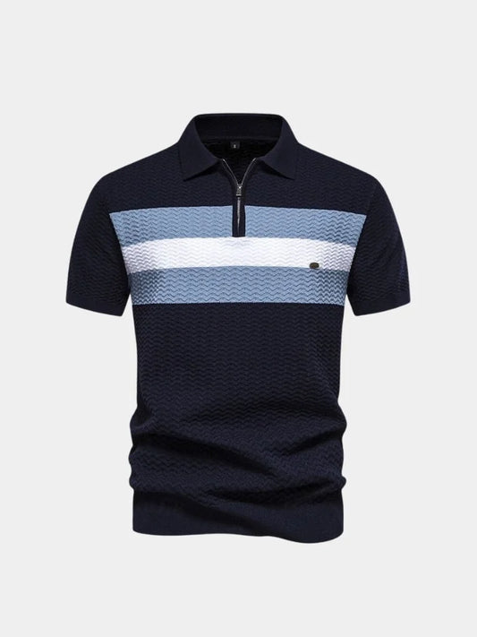 Classic Fit Quarter Zip Business Casual Short Sleeves Polo