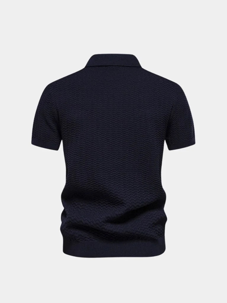 Classic Fit Quarter Zip Business Casual Short Sleeves Polo