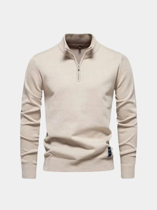 Half Zip Knitwear Solid Color Cardigan Sweater