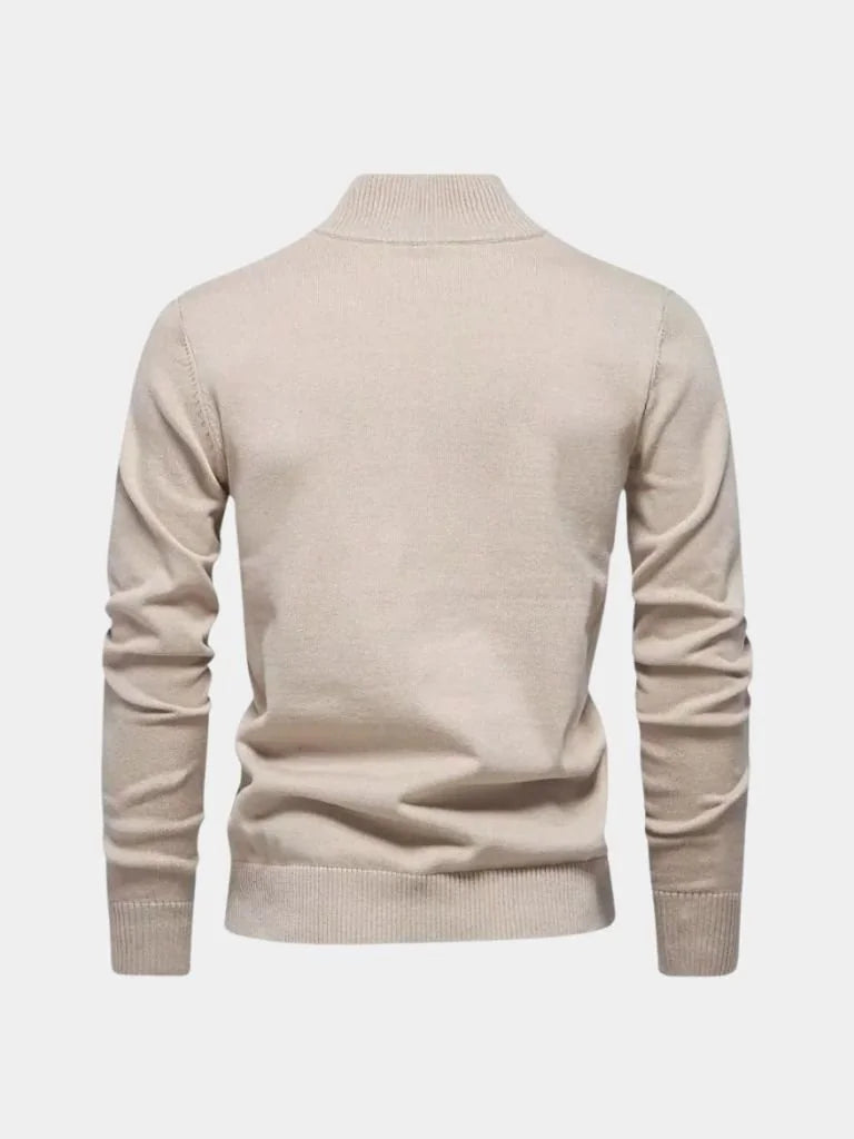 Half Zip Knitwear Solid Color Cardigan Sweater
