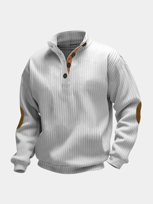 Refined High Collar Henley Sweater
