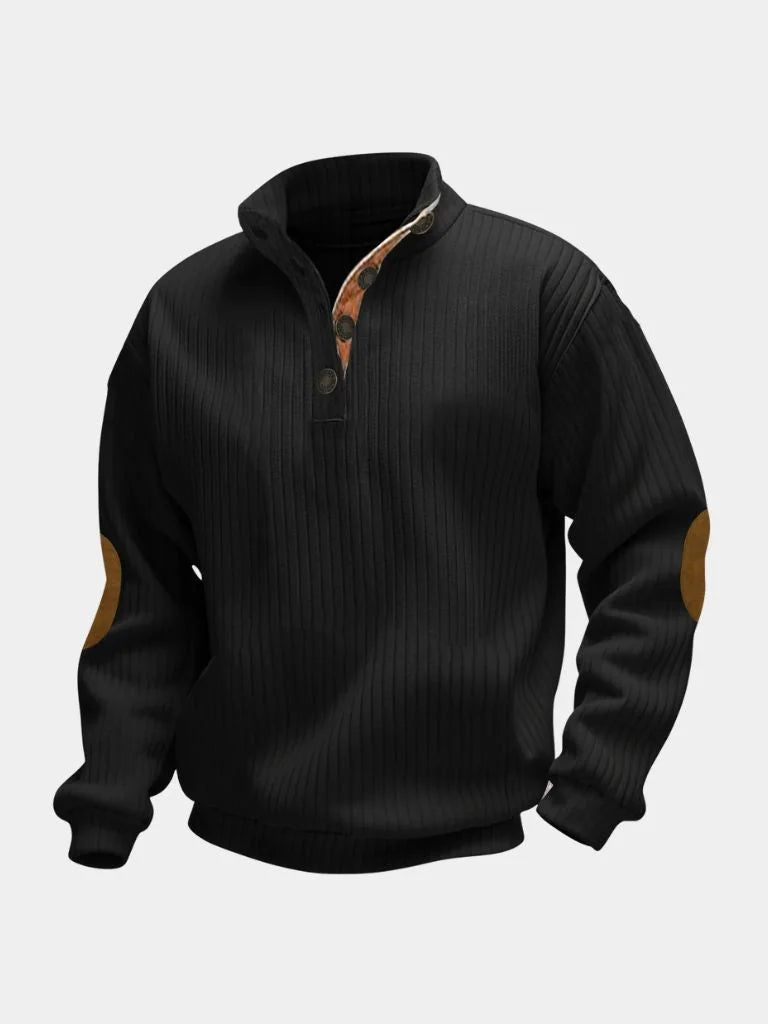 Refined High Collar Henley Sweater