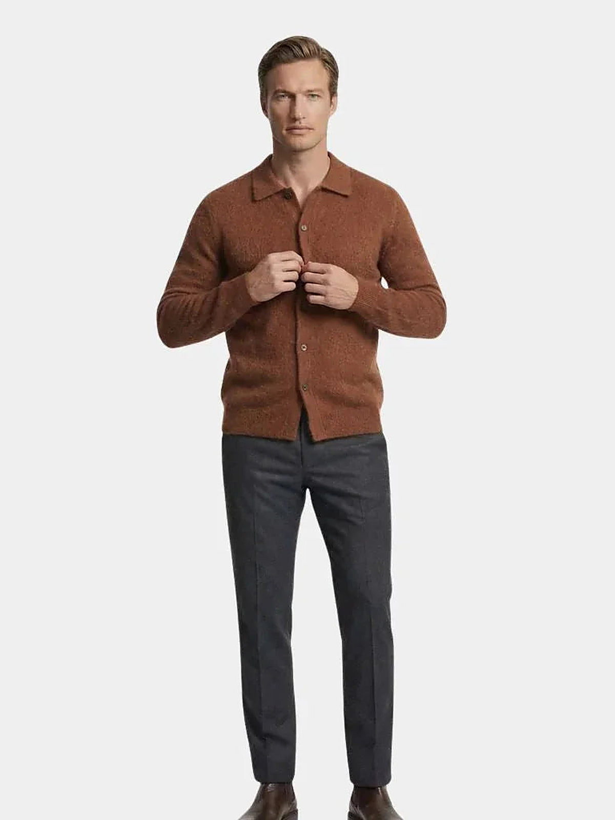 100% Cashmere Polo Cardigan