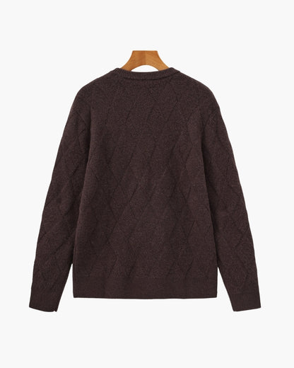 Diamond Knit Crewneck Sweater
