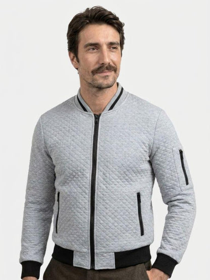 Textured Casual Bomber Jacket
