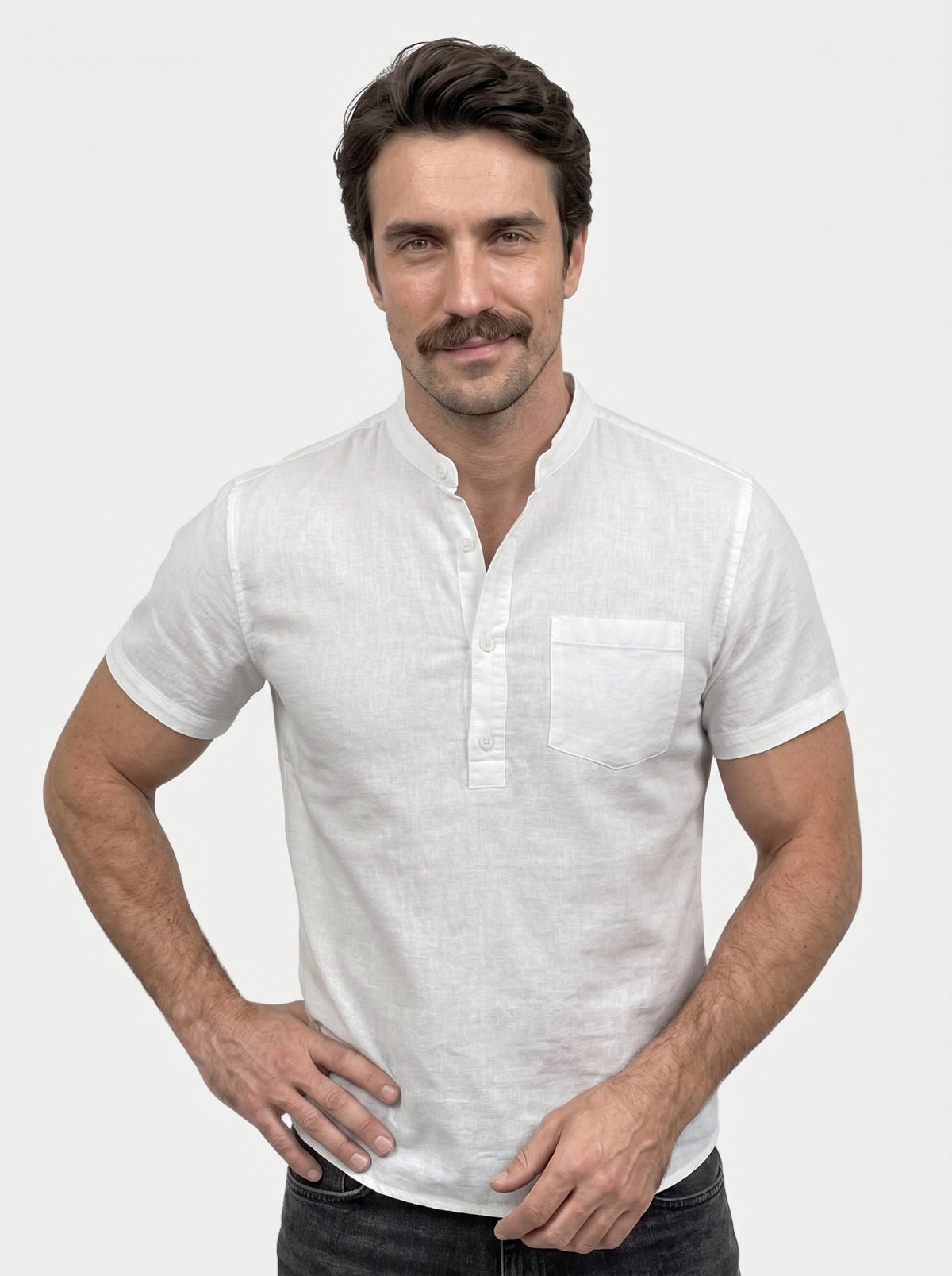 White Wellspring Linen T-Shirt