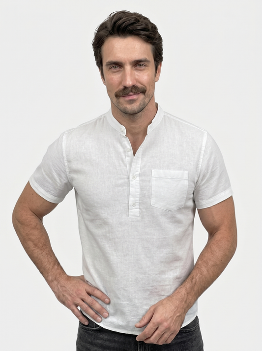 White Wellspring Linen T-Shirt