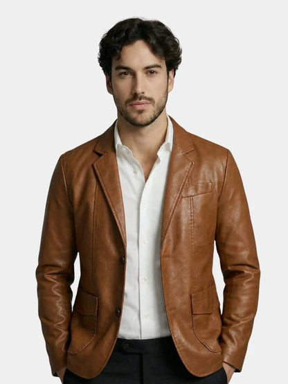 Bold Caramel Leather Jacket