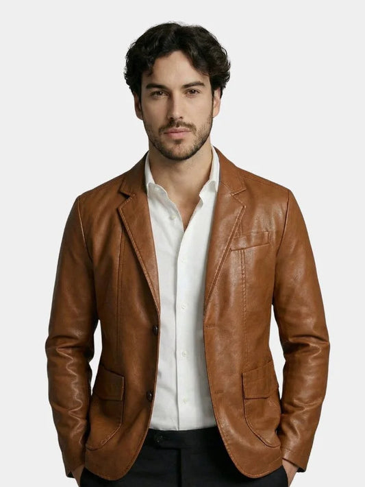 Bold Caramel Leather Jacket