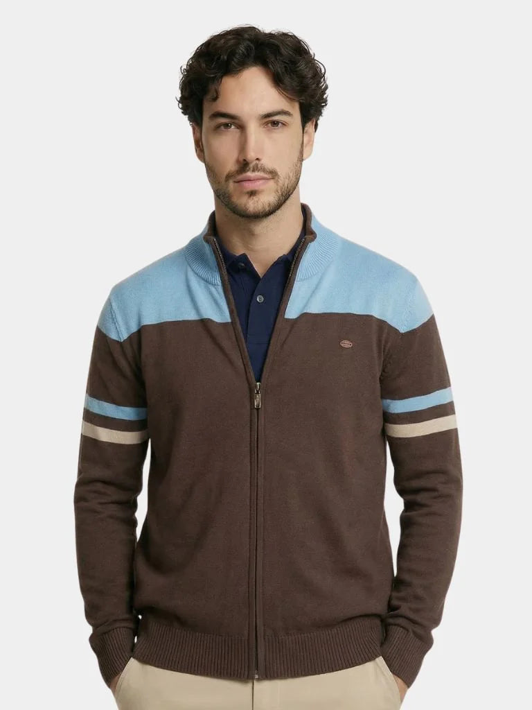 Cardigan Sweater Zipper Standing Collar Knitwear