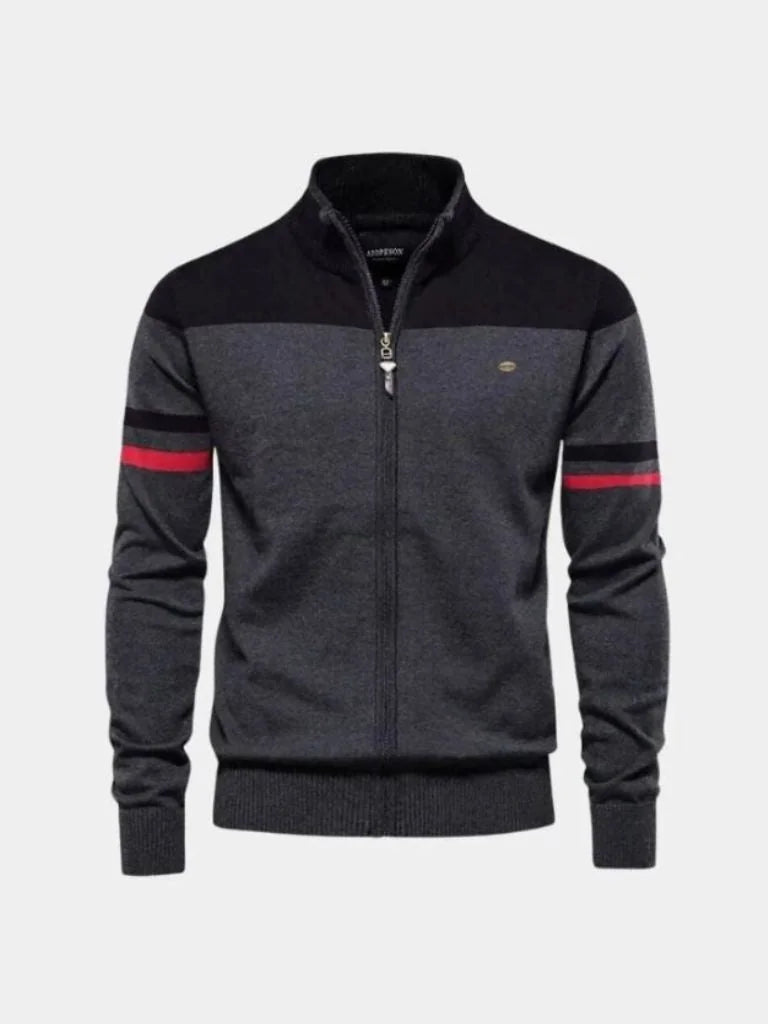 Cardigan Sweater Zipper Standing Collar Knitwear