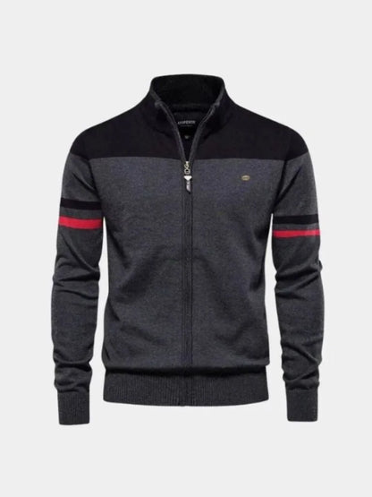 Cardigan Sweater Zipper Standing Collar Knitwear