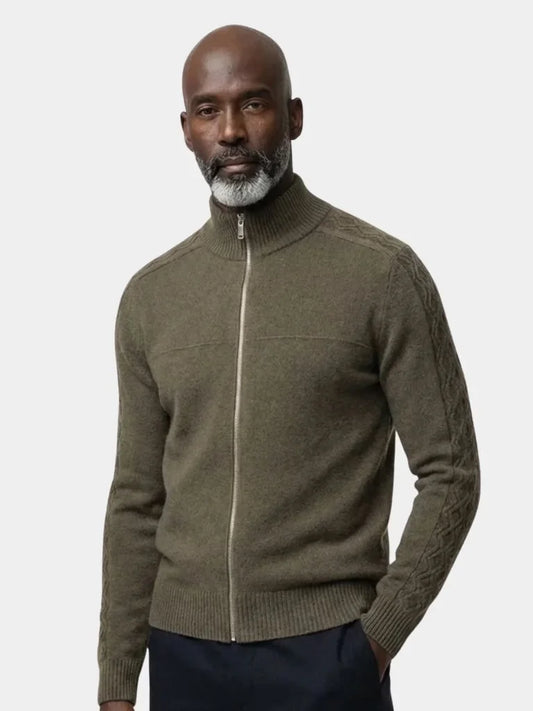 Cashmere Zip Sweater Knit Turtleneck