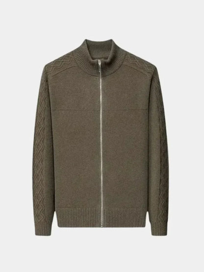 Cashmere Zip Sweater Knit Turtleneck