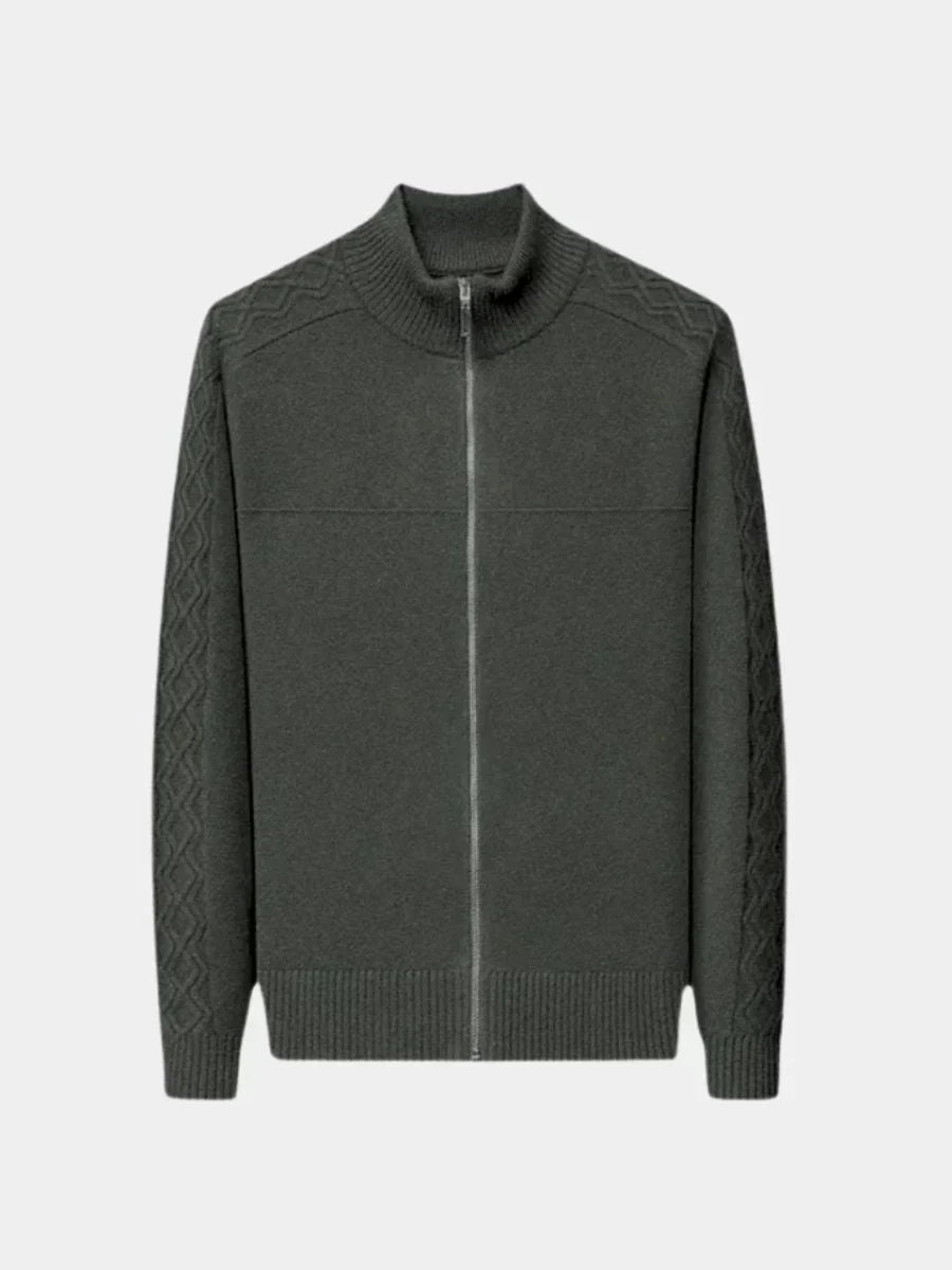 Cashmere Zip Sweater Knit Turtleneck