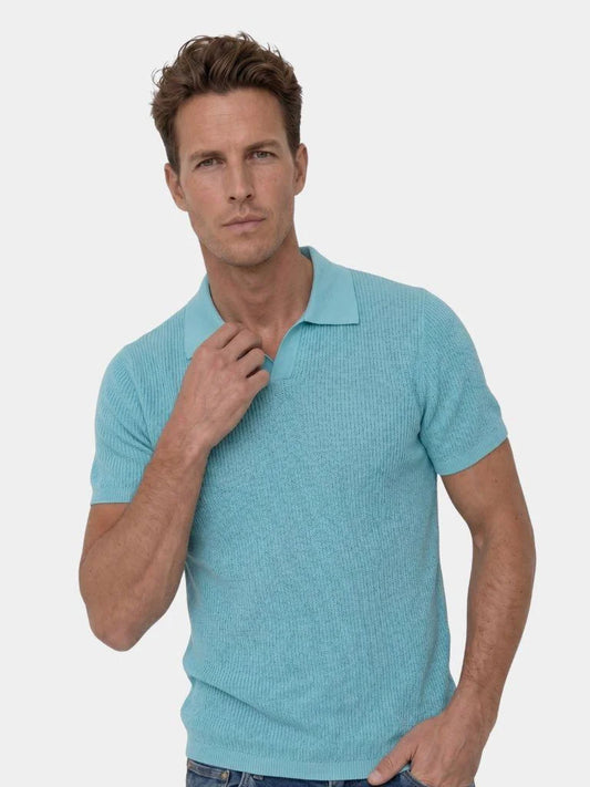 Casual Buttonless Knit Polo Shirt