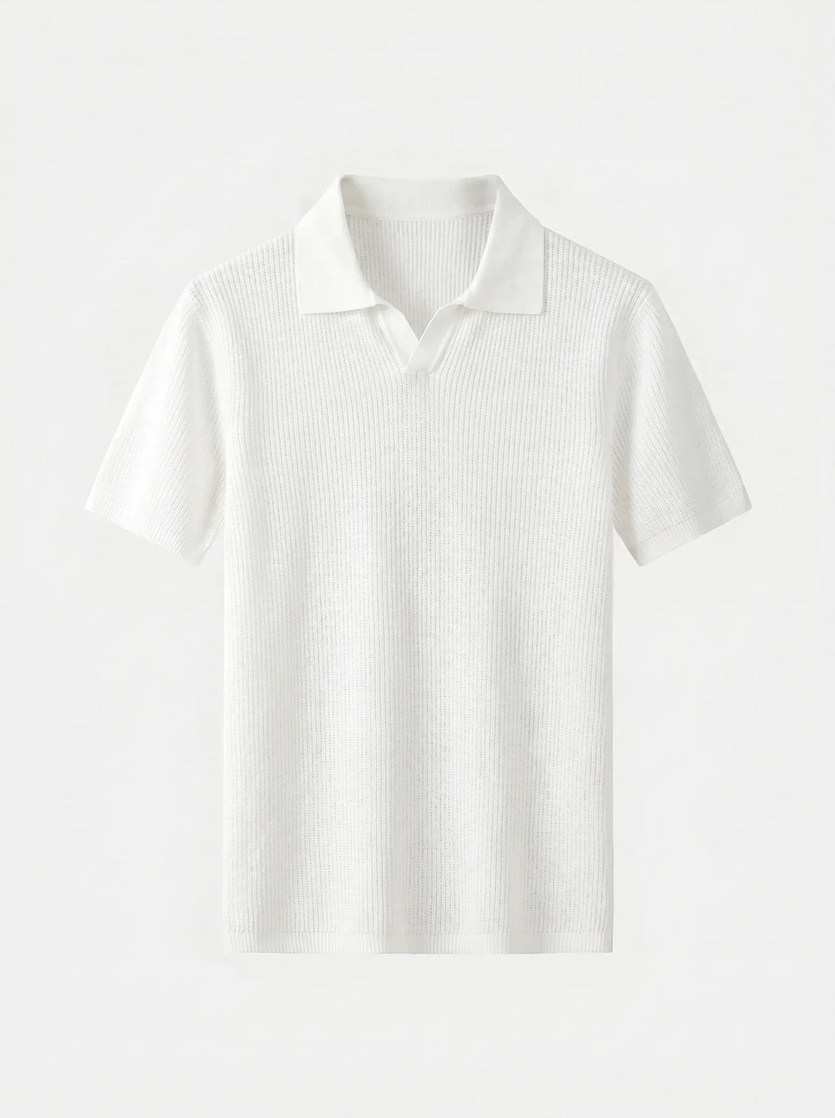 Casual Buttonless Knit Polo Shirt