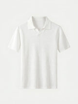 Casual Buttonless Knit Polo Shirt