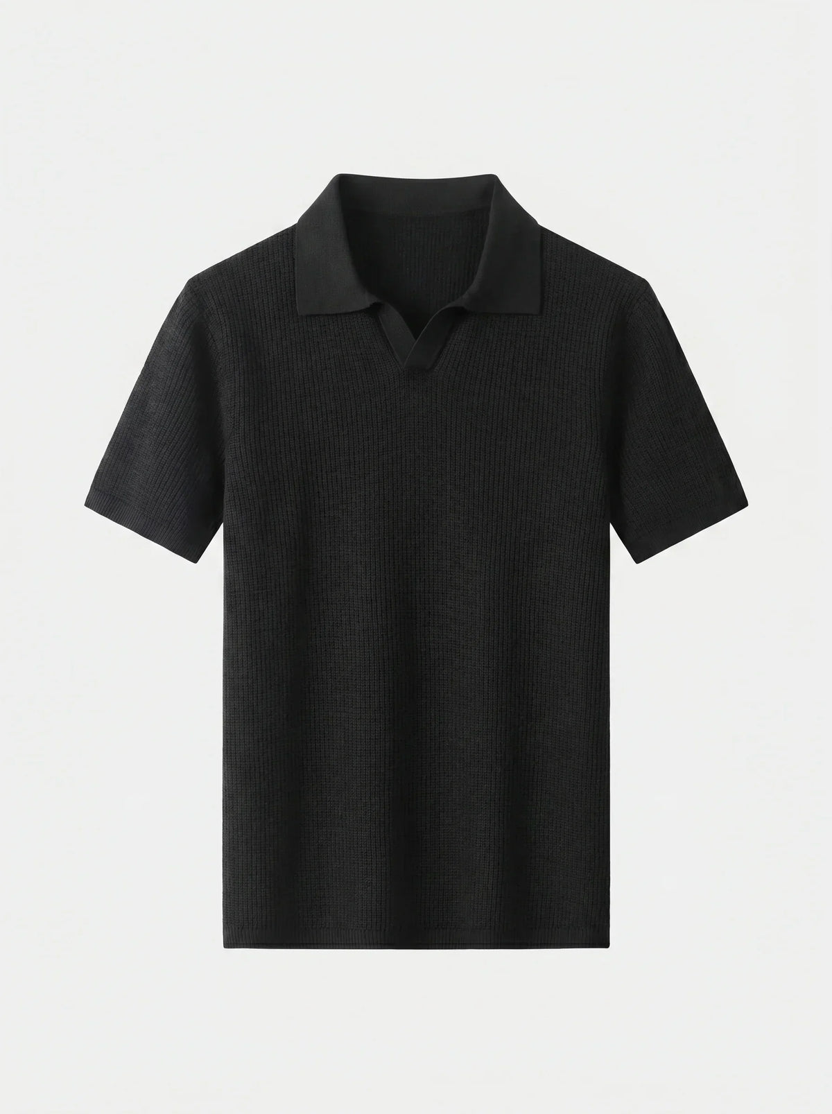 Casual Buttonless Knit Polo Shirt