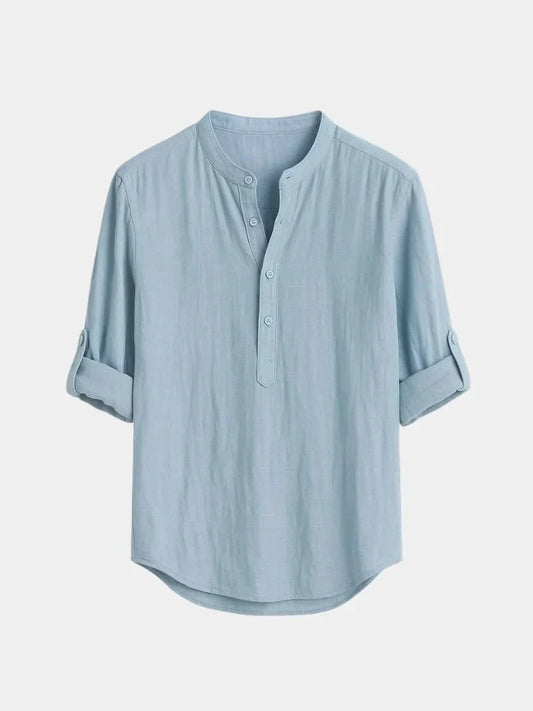 Casual Henley Neck Long Sleeve T-Shirt