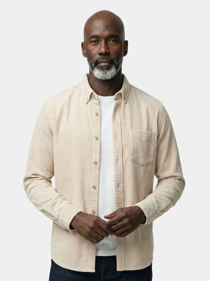 Casual Solid Corduroy Shirt