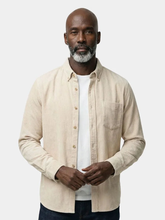 Casual Solid Corduroy Shirt