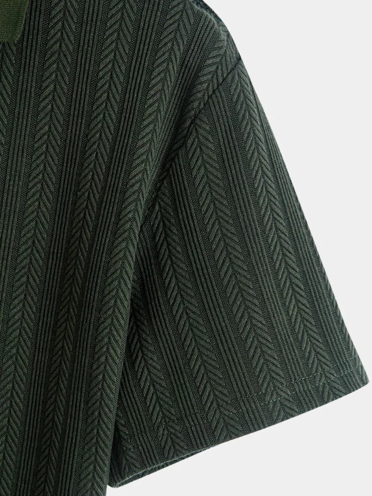 Cavalière Textured Quarter Zip Polo