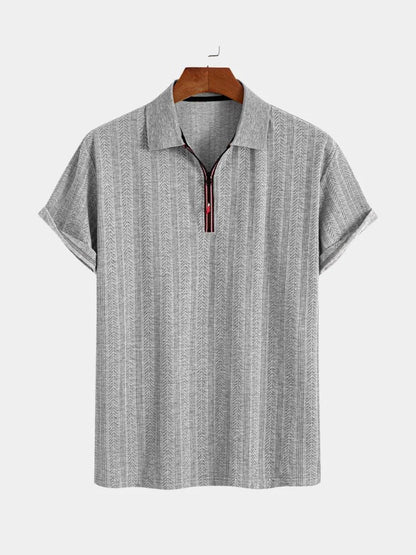 Cavalière Textured Quarter Zip Polo