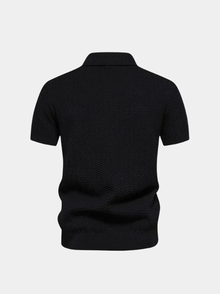Classic Fit Quarter Zip Business Casual Short Sleeves Polo