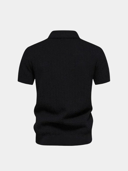 Classic Fit Quarter Zip Business Casual Short Sleeves Polo