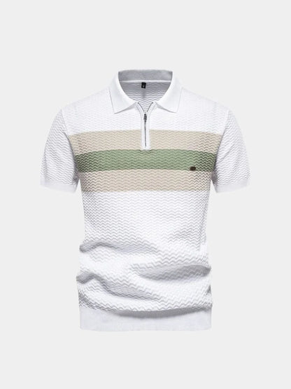 Classic Fit Quarter Zip Business Casual Short Sleeves Polo
