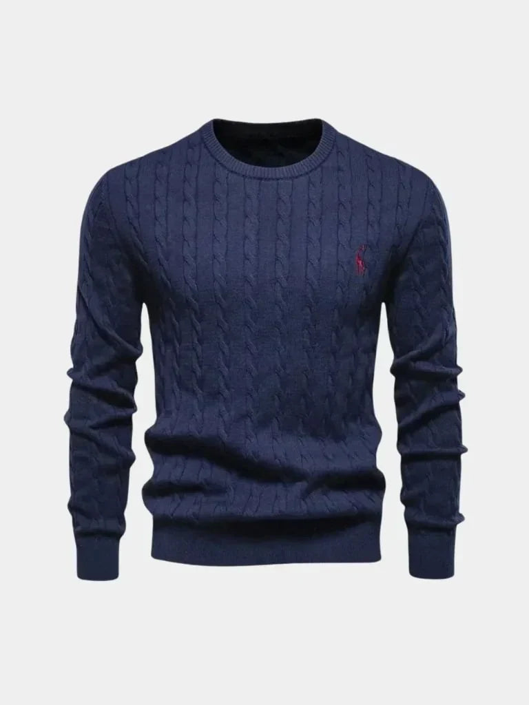 Cotton  Crew Neck Pullover Sweater