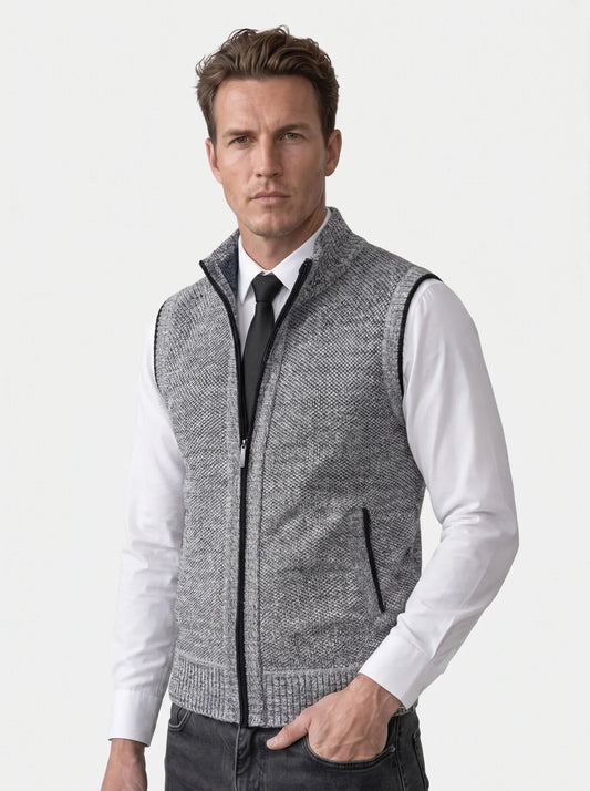 Elegant Full-Zip Sweater Vest