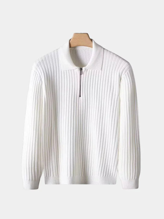 Elegant Quarter Zip Long Sleeve Polo