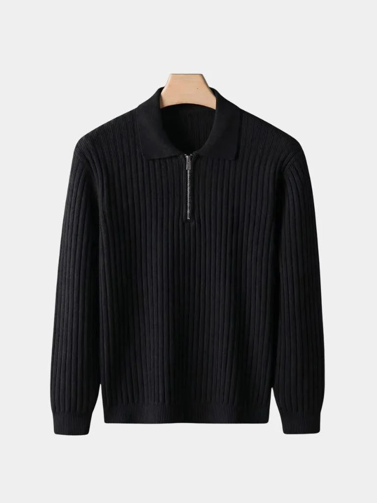 Elegant Quarter Zip Long Sleeve Polo
