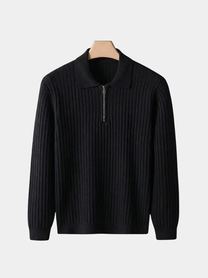 Elegant Quarter Zip Long Sleeve Polo
