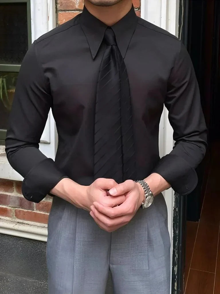 Elegant Spearpoint Collar Shirt