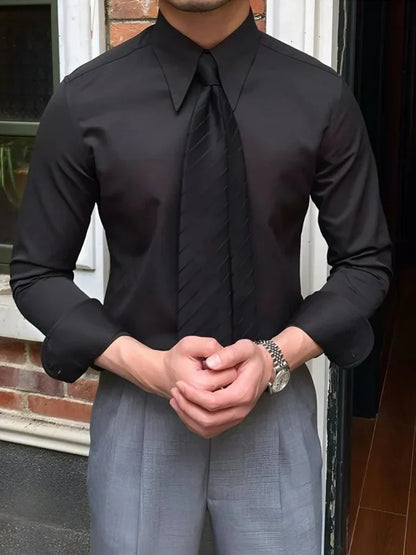 Elegant Spearpoint Collar Shirt