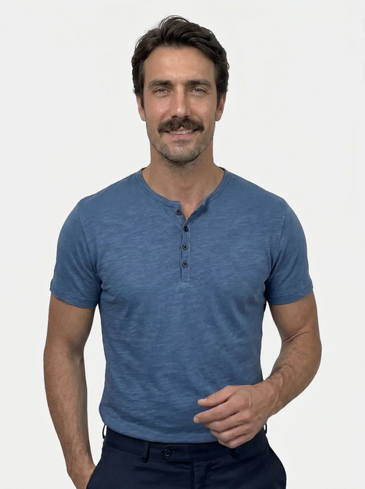 Essential Casual Henley Neck T-Shirt