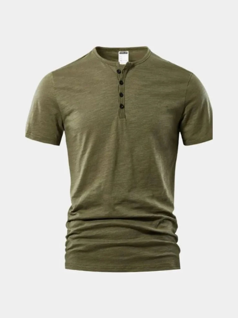 Essential Casual Henley Neck T-Shirt