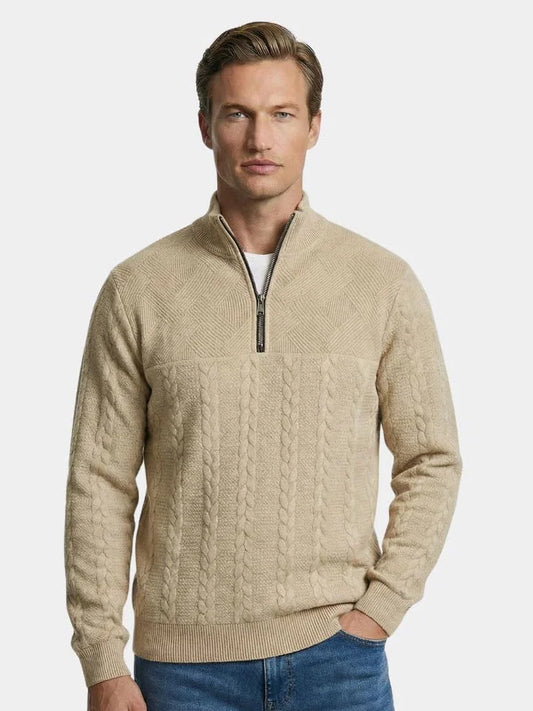 Essential Henley High Collar Quarter Zip Pullover