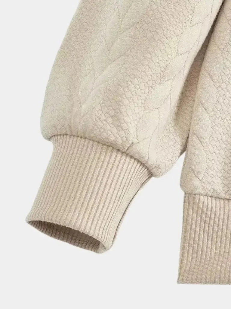 Essential Henley High Collar Quarter Zip Pullover