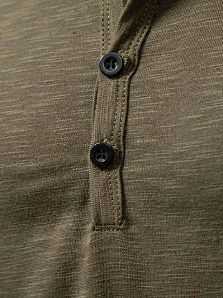 Henley Neck Long Sleeve T-Shirt