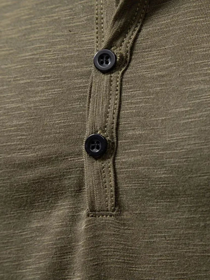 Henley Neck Long Sleeve T-Shirt
