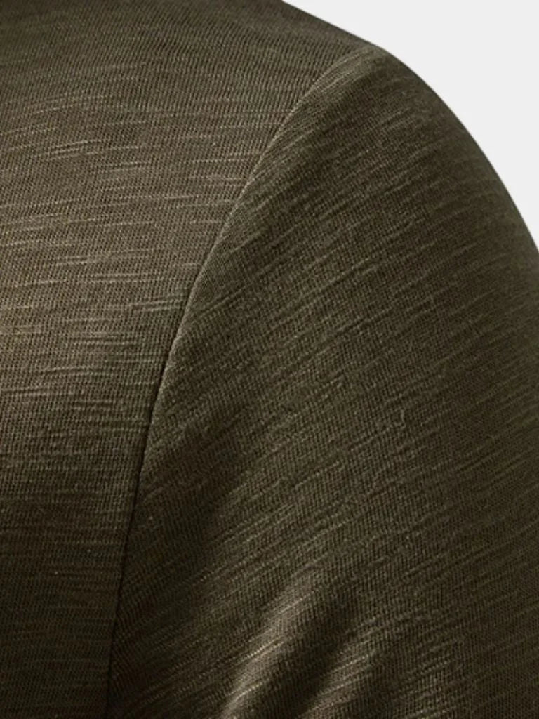 Henley Neck Long Sleeve T-Shirt