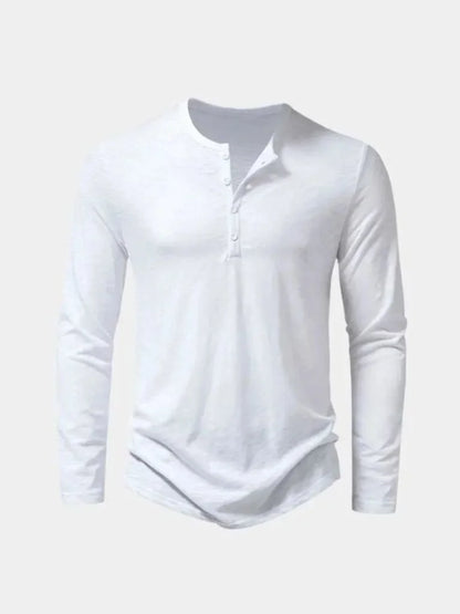Henley Neck Long Sleeve T-Shirt